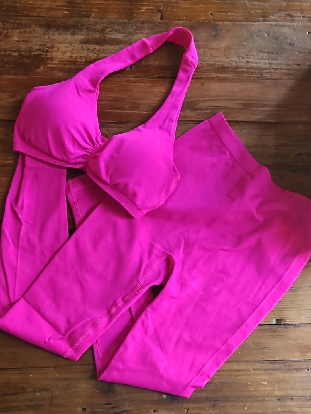 Hot Pink Athletic Set - Sports Bra & Leggings